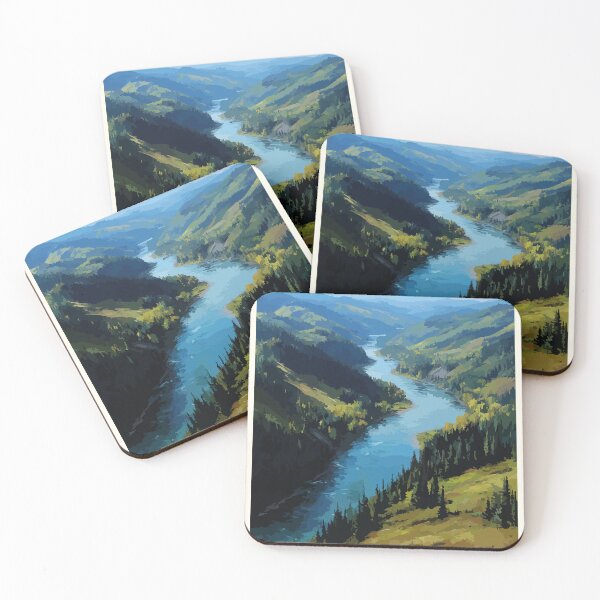 Item preview, Fort Liard Northwest Territories Retro Valley Landscape designed and sold by TuncGK.