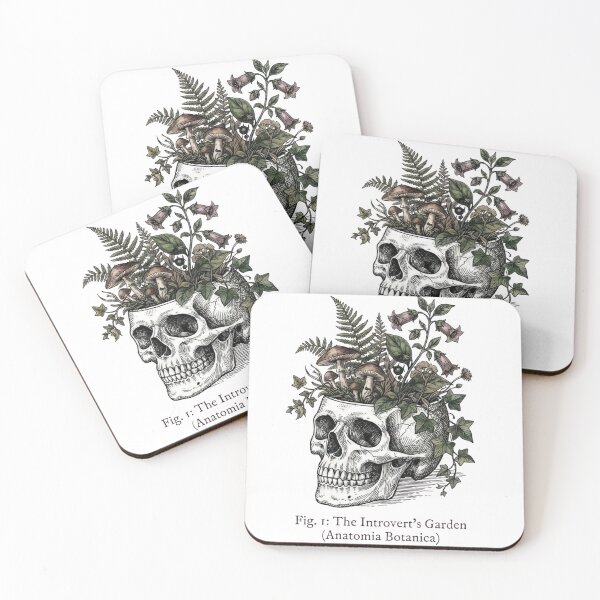 Item preview, The Introvert's Garden Anatomia Botanica Skull designed and sold by Nuvijo.