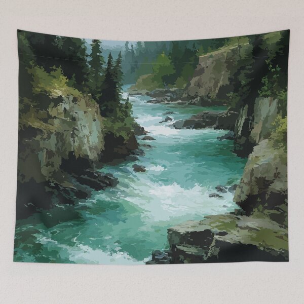 Item preview, Fort Smith Northwest Territories Retro River Valley Art designed and sold by TuncGK.