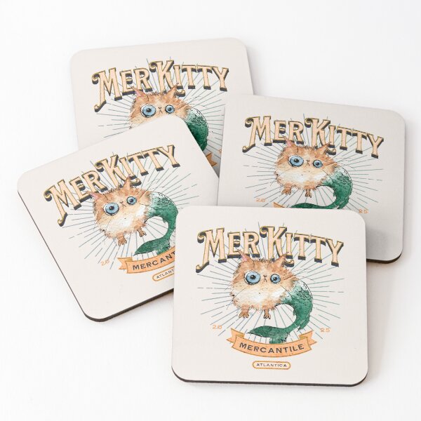 Item preview, Merkitty Mercantile - kitten mermaid design designed and sold by Luci Power.