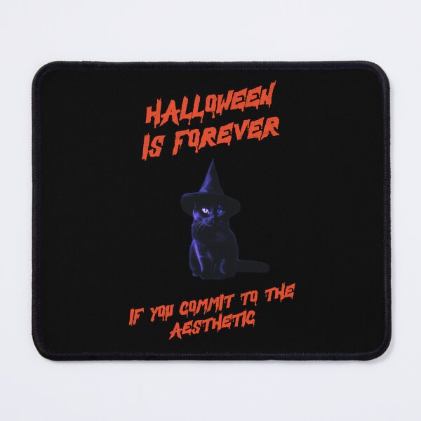 Item preview, HALLOWEEN IS FOREVER Black Cat Witch Art | Spooky Aesthetic Quote designed and sold by Thorn & Ember.