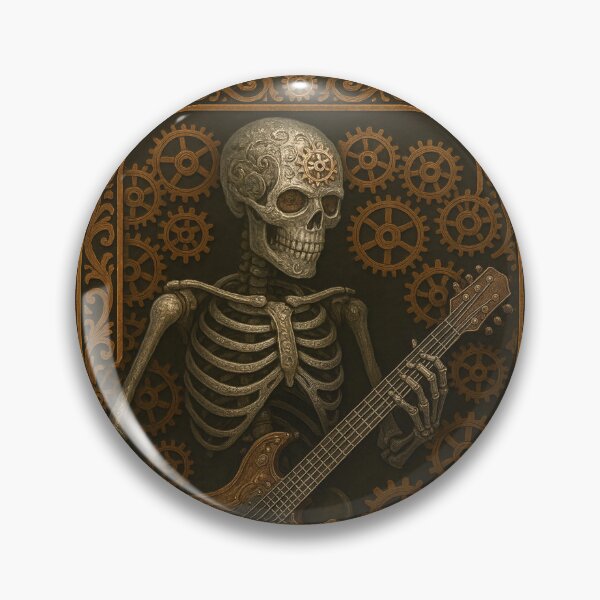 Artikelvorschau, Eingerahmter Death-Metal-Gitarrist mit Gearhead-Flair – Steampunk-Tag der Toten entworfen und verkauft von T4Texas.