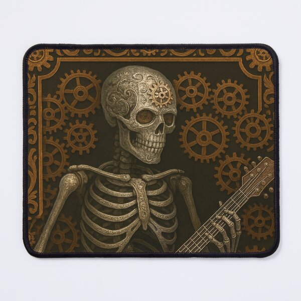 Item preview, Framed Death Metal Gearhead Guitarist - Steampunk Day of the Dead designed and sold by T4Texas.