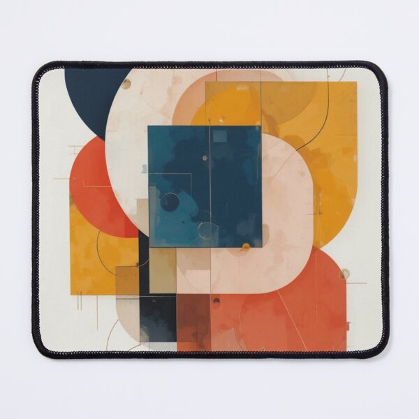 Item preview, Bauhaus Harmony: Pure Geometric Abstraction in Cobalt, Vermilion and Pale Saffron designed and sold by mrpuchleitner.