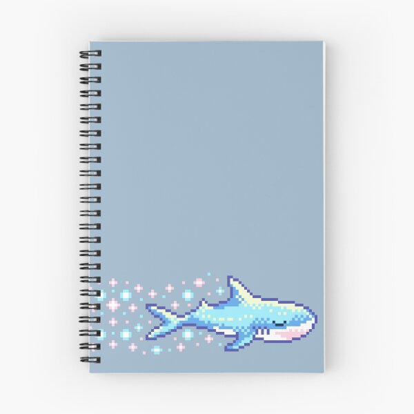 Item preview, Trans Pride Shark with Sparkling Trail - Pixel Art  designed and sold by HeatherUnderground.