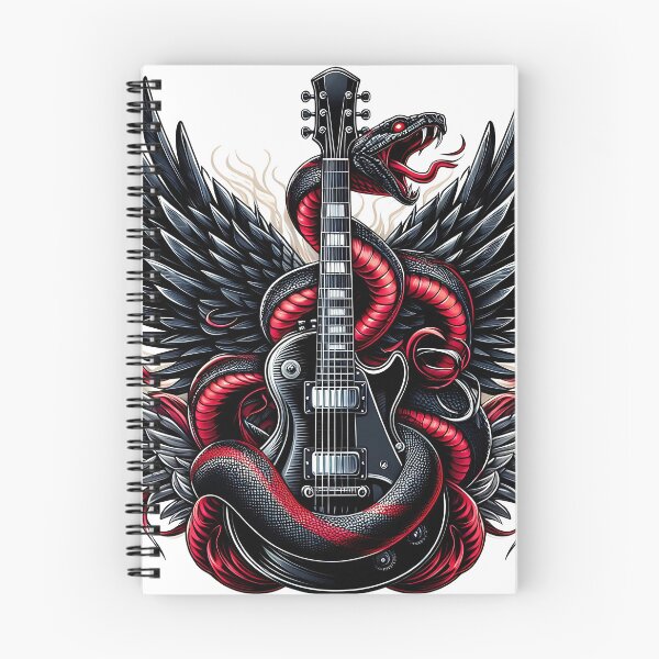 Item preview, Winged Serpent Metal Guitar Art – Gothic Rock Snake Design designed and sold by MED-AFDS.