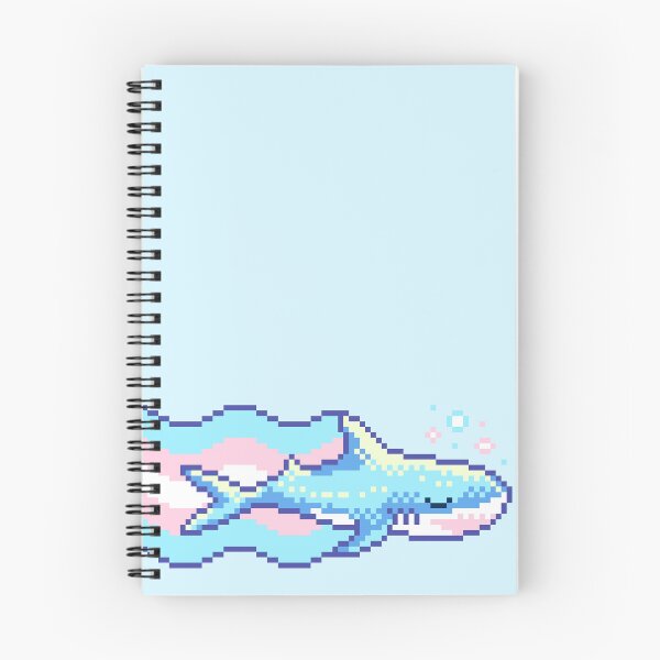 Item preview, Trans Pride Shark with Flag - Pixel Art - V4 designed and sold by HeatherUnderground.
