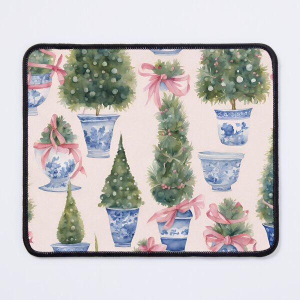 Item preview, Coquette Pink Chinoiserie Christmas Topiary Garden designed and sold by TheChinoiserie.