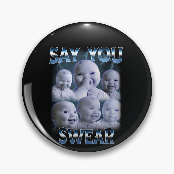 Item preview, Say You Swear Ai Niche Baby Holding Back Laugh Genz Meme designed and sold by elderberry.