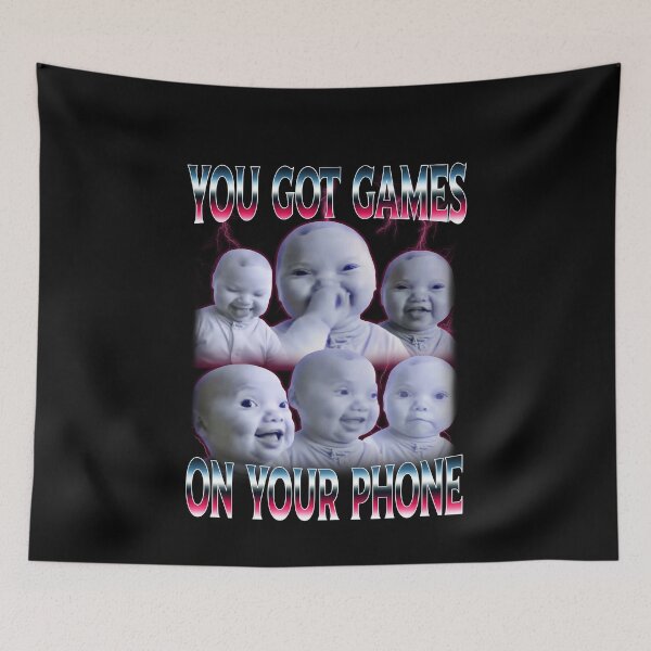 Item preview, You Got Games On Phone Ai Niche Baby Holding Laugh Genz Meme designed and sold by elderberry.