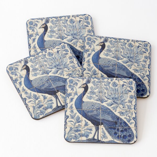 Item preview, Blue Peacock in Portugal Azulejos/ Tiles designed and sold by regiaart.