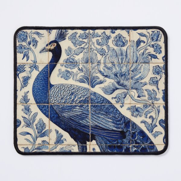 Item preview, Blue Peacock in Portugal Azulejos/ Tiles designed and sold by regiaart.