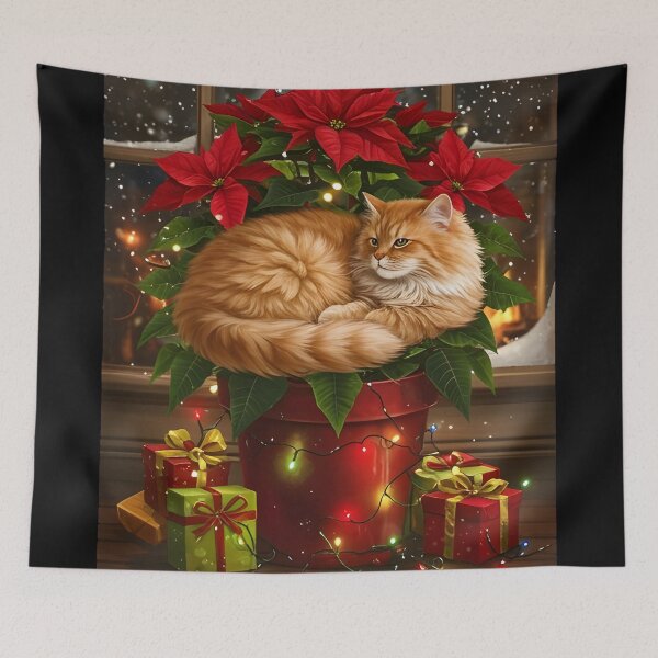 Item preview, Cat Plants Christmas Cozy Christmas Cat Garden designed and sold by Uglyandcute.