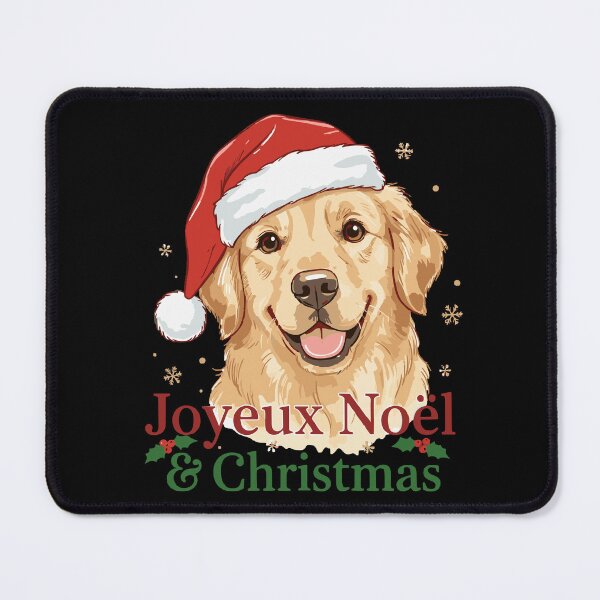 Item preview, Joyeux Noël & Christmas Golden Retriever Santa Hat designed and sold by ShapeVibe.