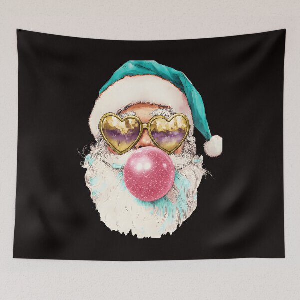 Item preview, Retro Santa Christmas Blowing Bubble, Funny Santa With Sunglasses Xmas, Vintage Merry Christmas designed and sold by DesignDenDo ⭐⭐⭐⭐⭐.