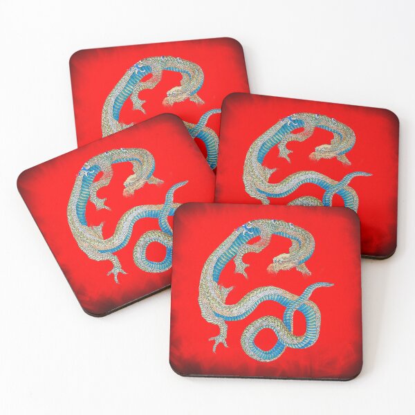 Item preview, Blue Japanese Dragon with Red Aura  designed and sold by Vintage by Kaya.