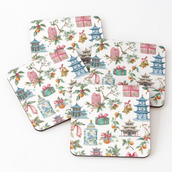 Item preview, Pagoda & Citrus Chinoiserie Christmas Garden designed and sold by TheChinoiserie.