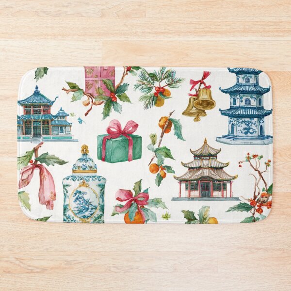 Item preview, Pagoda & Citrus Chinoiserie Christmas Garden designed and sold by TheChinoiserie.