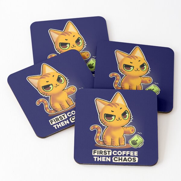 Item preview, First Coffee Then Chaos  - Sassy Cat - Cute but rude designed and sold by BlancaVidal.