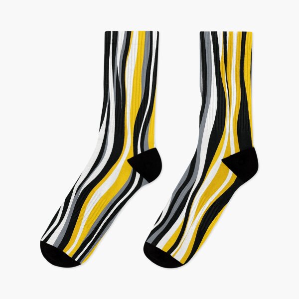 Item preview, High-Contrast Abstract Wave Pattern – Black, Grey & Yellow designed and sold by Queen Faceless Designs.