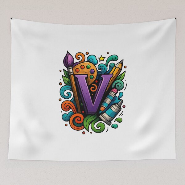 Item preview, V for Vibes – Artistic Letter Splash designed and sold by luckyyouth.