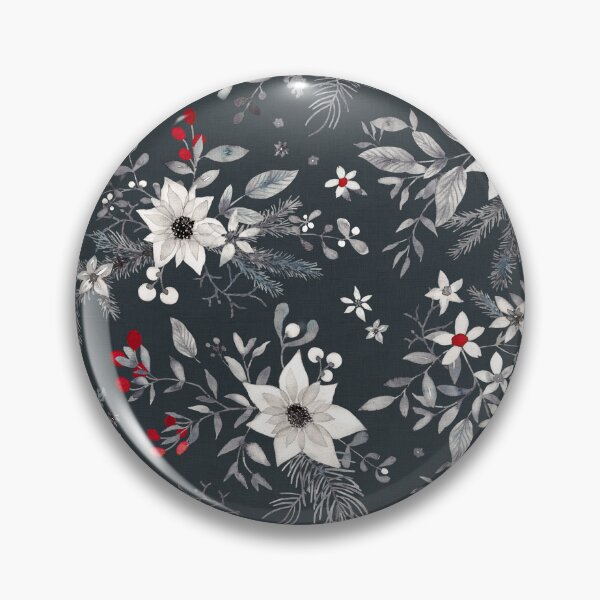 Item preview, Vintage Christmas classic winter watercolor floral gray white red designed and sold by Lolah-Studio.