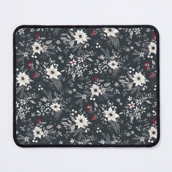 Item preview, Vintage Christmas classic winter watercolor floral gray white red designed and sold by Lolah-Studio.