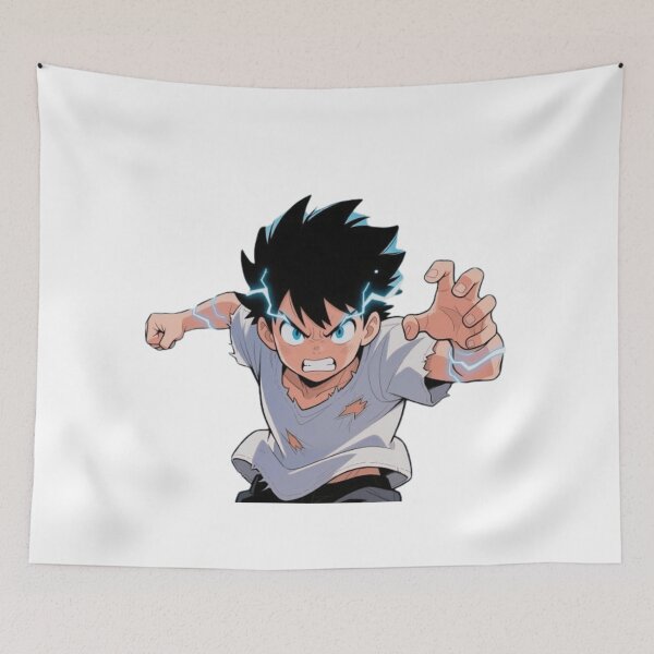 Aperçu de l'œuvre Sticker Anime Lightning Boy – Illustration d'un personnage d'action à l'énergie électrique créée et vendue par Subhash1562.