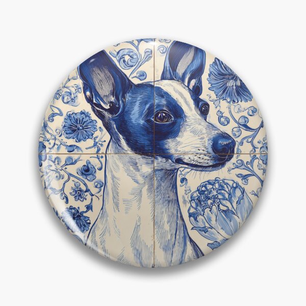 Item preview, Curious Blue Dog in Azulejos of Portugal/ Tiles designed and sold by regiaart.