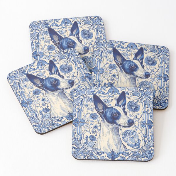 Item preview, Curious Blue Dog in Azulejos of Portugal/ Tiles designed and sold by regiaart.