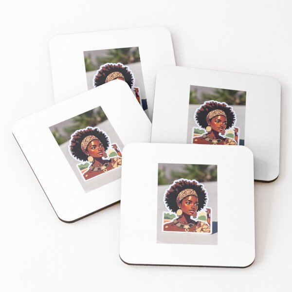 Item preview, Pegatina de arte afro mágico de chica negra: atuendo tribal africano, estética afro empoderante. designed and sold by napturallyval.