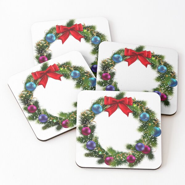 Item preview, Christmas Wreath illustration designed and sold by PIXEL POP DESIGNS - Beyond the Norm!.
