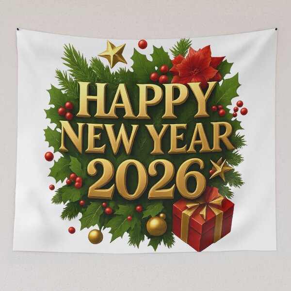 Item preview, Luxury Happy New Year 2026 PNG, Gold 3D Text, Transparent Background, Festive Holiday Clipart designed and sold by FUIRY .