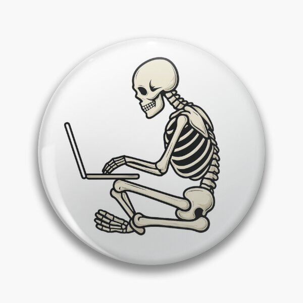 Item preview, Skeleton on Laptop – Digital Grind Never Dies designed and sold by luckyyouth.