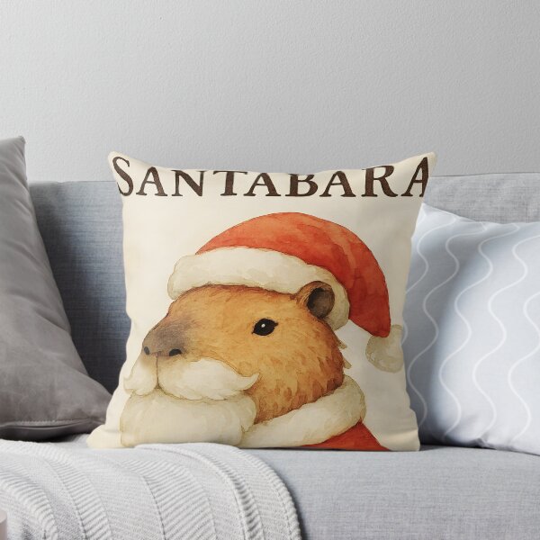 Item preview, Santa Claus Bara – Watercolor Cute Capybara Wearing Santa Outfit with White Beard designed and sold by EmeraldeaArt.