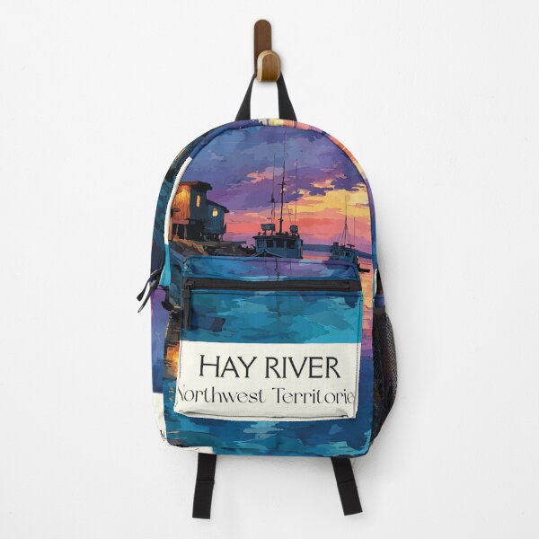 Item preview, Hay River Northwest Territories Retro Harbour Sunset Art designed and sold by TuncGK.