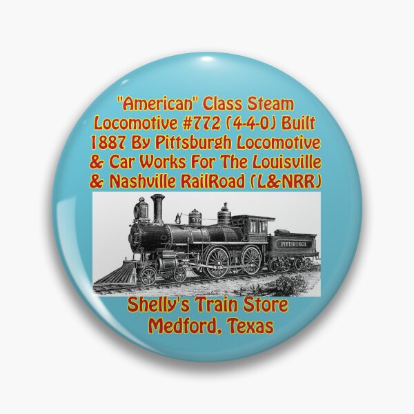 Item preview, "American Class" 1887 Steam Locomotive #772, Shelly's Train Store, Vintage, Classic, Collectible Train Logos, RailWay & RailRoad Logos, stickers, magnets, t-shirts, posters & more designed and sold by MoreEZUSA-Here.