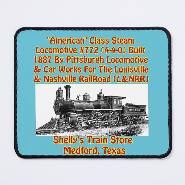 Item preview, "American Class" 1887 Steam Locomotive #772, Shelly's Train Store, Vintage, Classic, Collectible Train Logos, RailWay & RailRoad Logos, stickers, magnets, t-shirts, posters & more designed and sold by MoreEZUSA-Here.