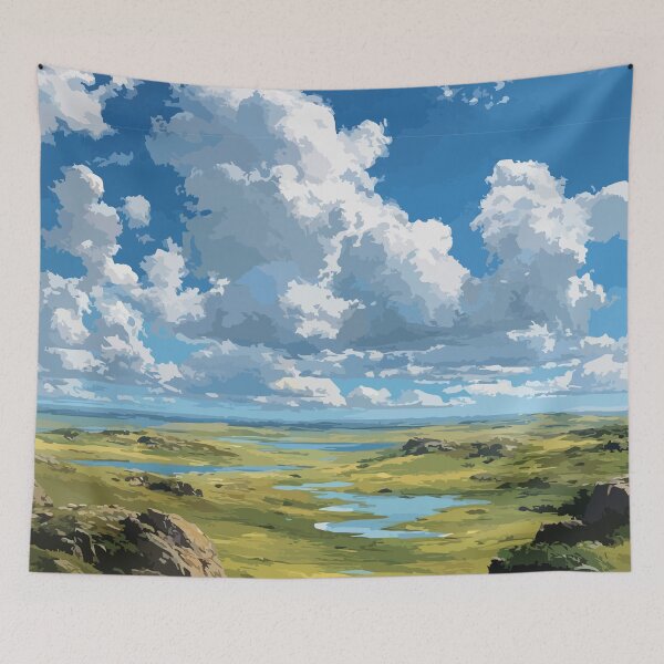 Item preview, Horn Plateau Northwest Territories Open Sky Prairie Vintage Art designed and sold by TuncGK.