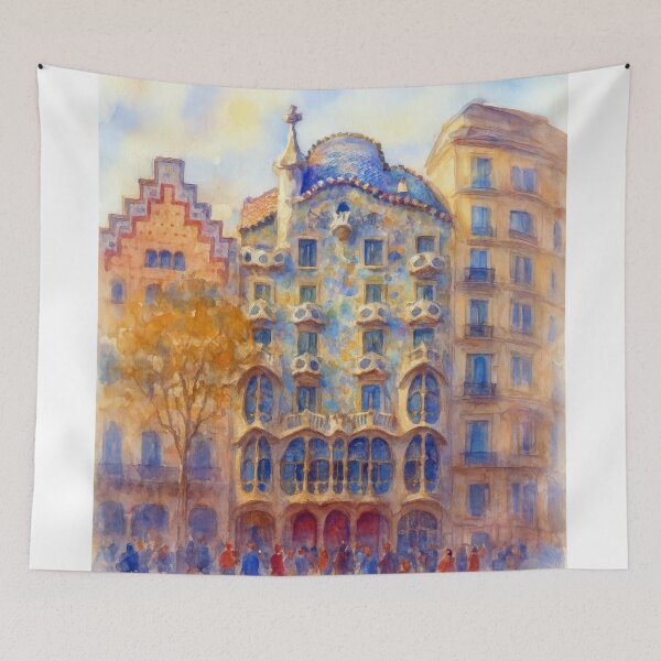 Item preview, Casa Batlló Barcelona Watercolor designed and sold by caracatita75.