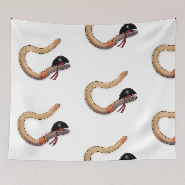 Item preview, Cute Worm in a pirate Hat – animalzinhats  designed and sold by Ashley’sAnimalz.