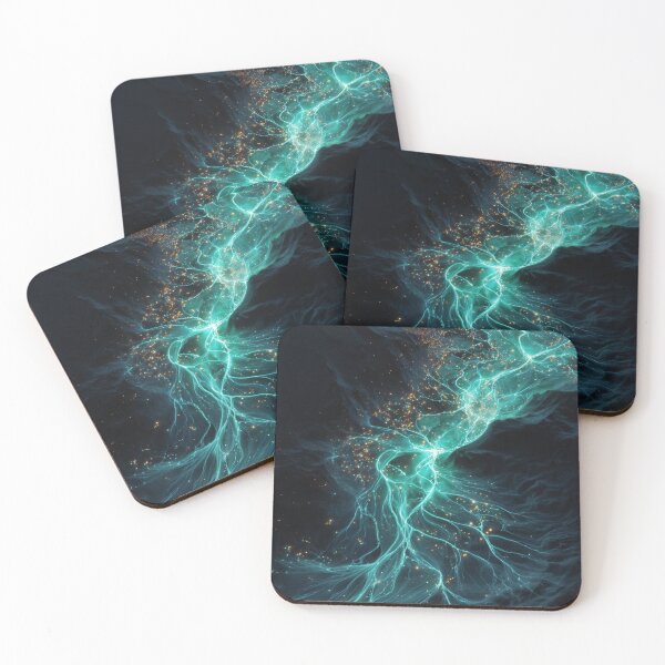 Item preview, Flow Lines Energy Movement — Blue Waves Abstract Art designed and sold by LunaPoster.