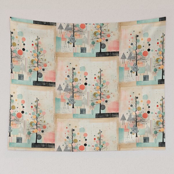 Item preview, Pastel abstract Christmas trees designed and sold by MendaciousMina.