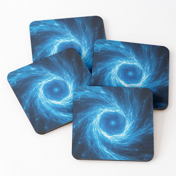 Item preview, Blue Energy Vortex — Abstract Light Flow Art designed and sold by LunaPoster.