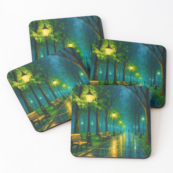 Item preview, Whispers of the Rainlit Path – Serene Night Walk designed and sold by ArtesioByZaber.
