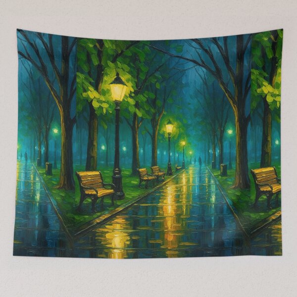 Item preview, Whispers of the Rainlit Path – Serene Night Walk designed and sold by ArtesioByZaber.