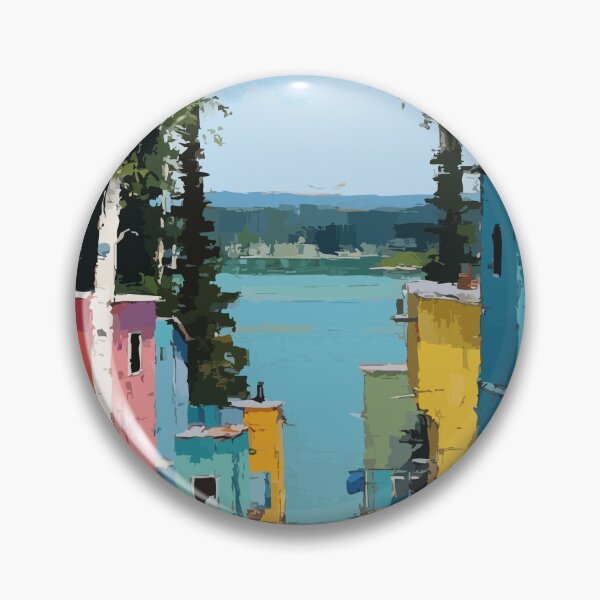 Item preview, Behchokǫ̀ Northwest Territories Colorful Northern Town Art designed and sold by TuncGK.