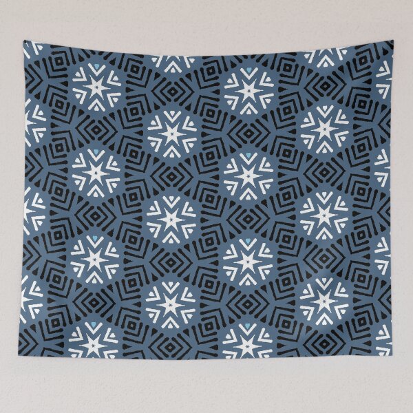 Item preview, African Print blue, black and white designed and sold by Studio CB.