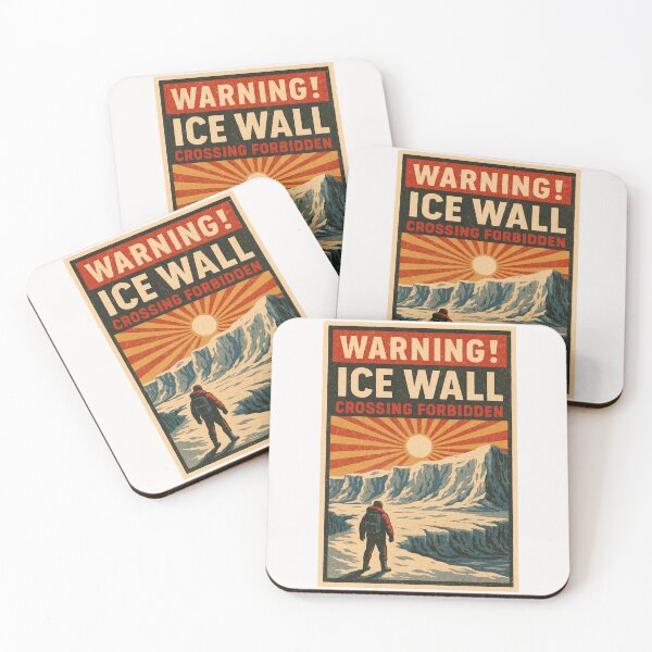 Item preview, Explorer Facing Ice Wall Warning Poster designed and sold by HaarlemPinupParadise.