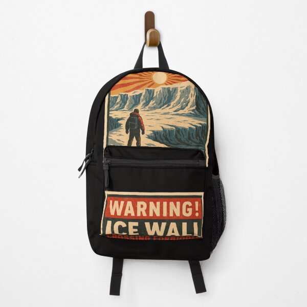 Item preview, Explorer Facing Ice Wall Warning Poster designed and sold by HaarlemPinupParadise.